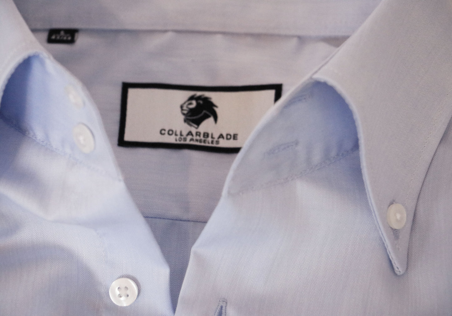 Men's Premium Long-Sleeve Plain Blue Dress Shirt with Firm Standout Luxury Collar